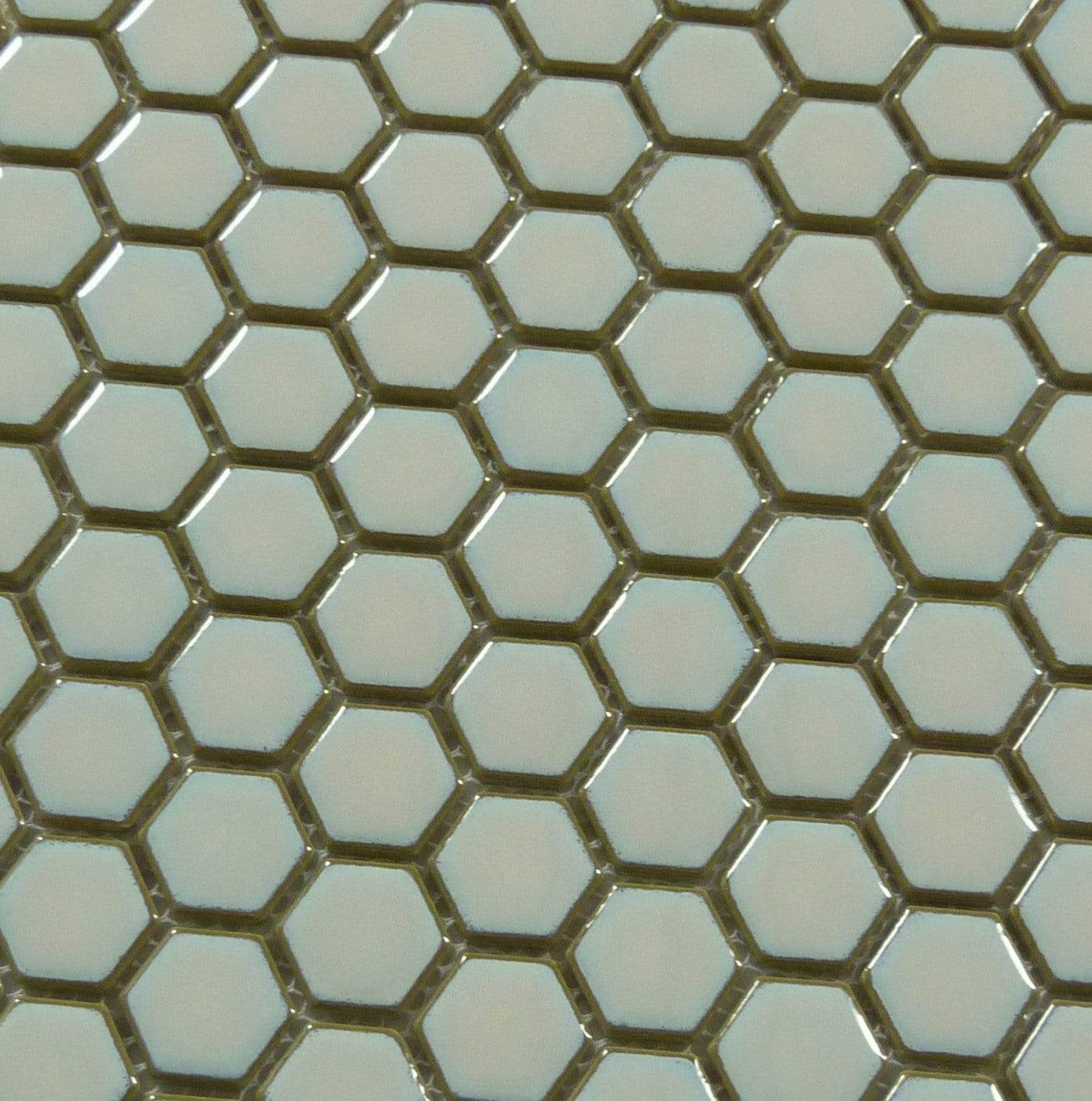 Stone Grey Hexagon Glossy Porcelain Tile Tuscan Glass