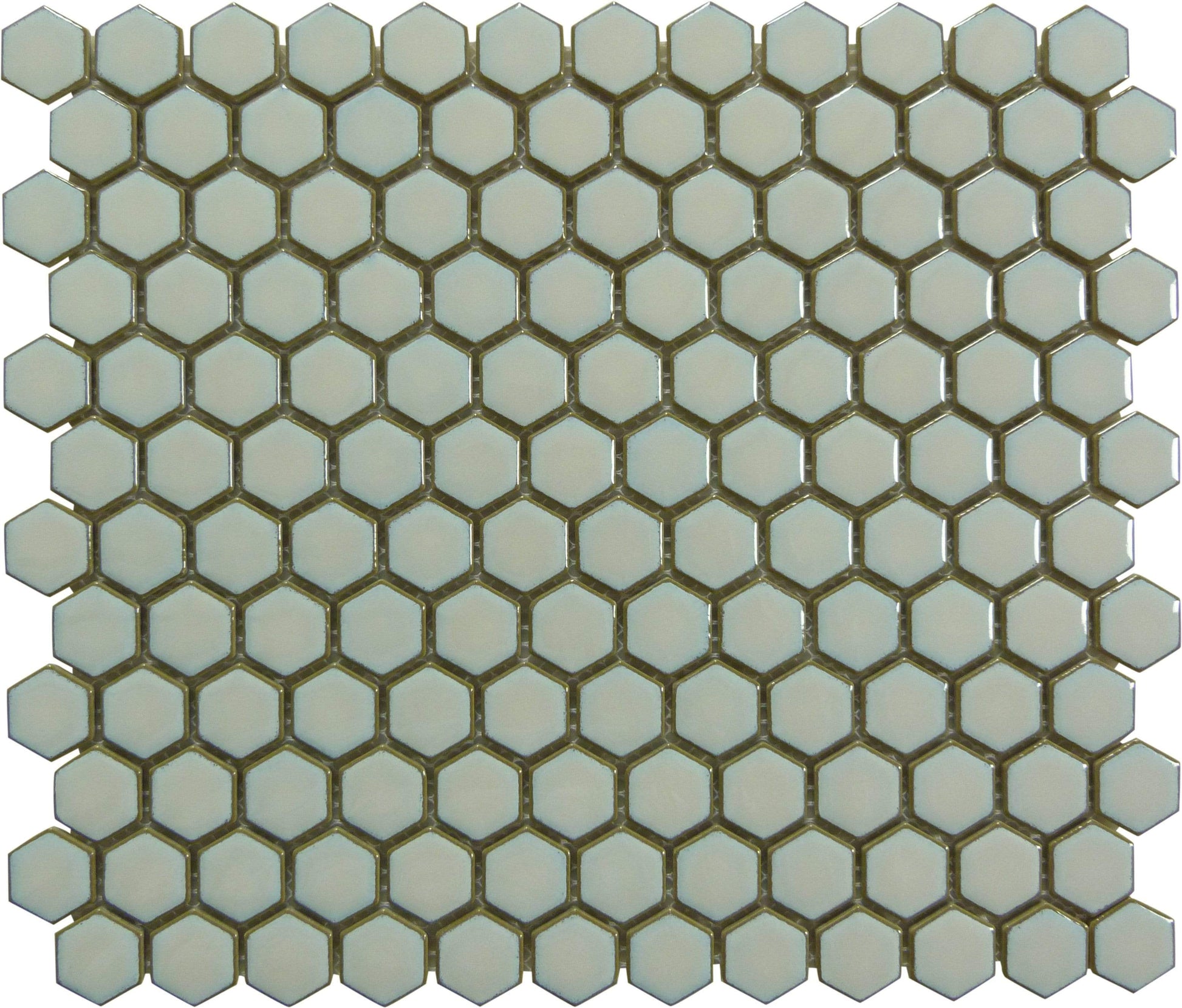 Stone Grey Hexagon Glossy Porcelain Tile Tuscan Glass