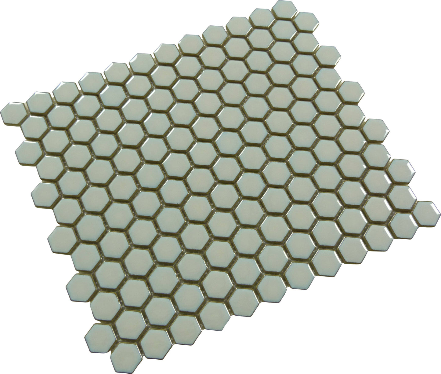 Stone Grey Hexagon Glossy Porcelain Tile Tuscan Glass