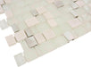 Frozen Unique Shapes White Stone and Metal Tile Tuscan Glass