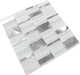 Frozen Large Unique Shapes White Glass Stone and Metal Tile Tuscan Glass