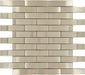 Weave Stainless Steel 1'' x 4'' Brushed Metal Tile Tuscan Glass