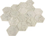 Glacier White Carrara Hexagon Polished Stone Tile Tuscan Glass