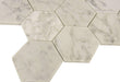 Glacier White Carrara Hexagon Polished Stone Tile Tuscan Glass