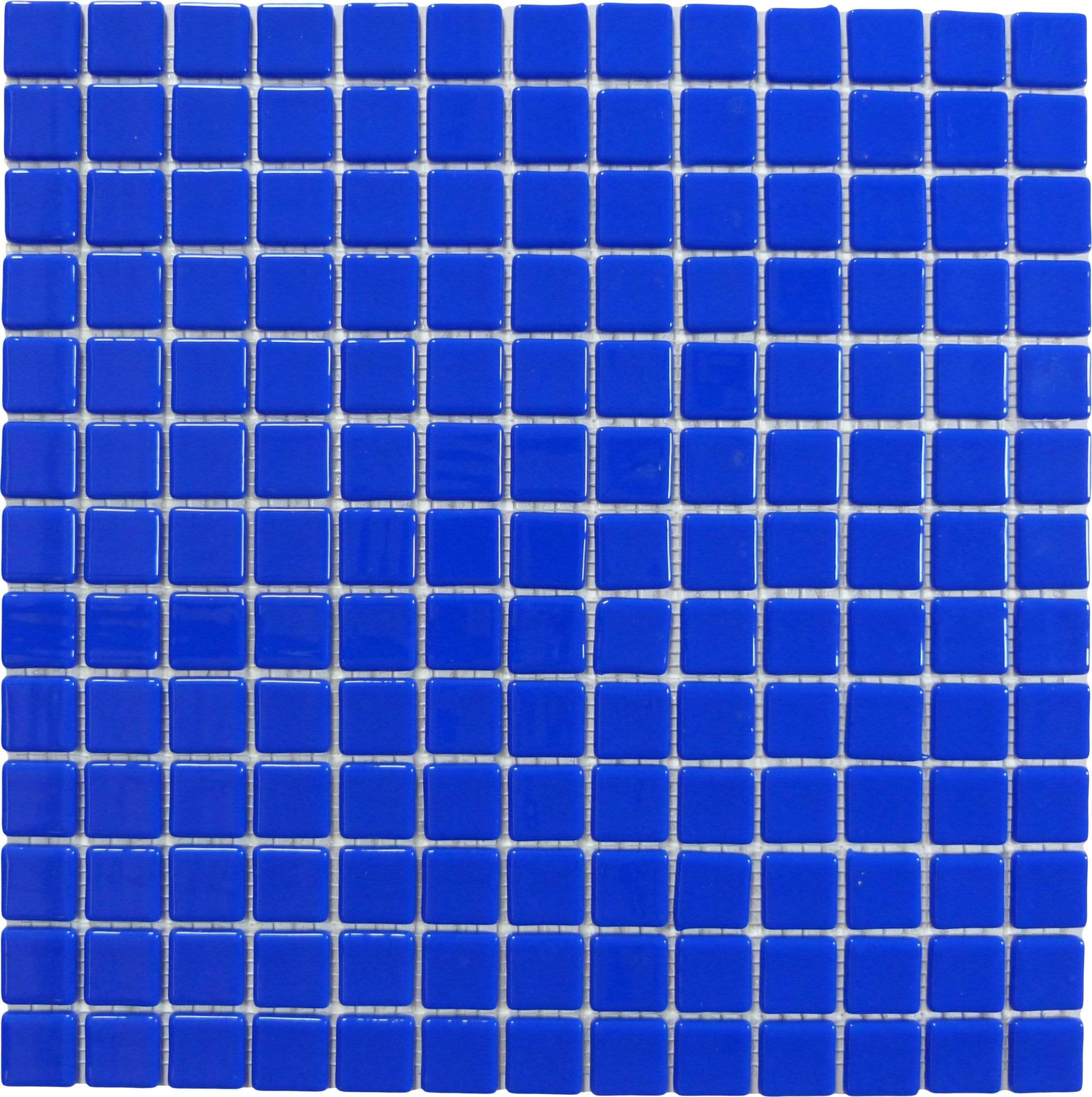 Azul Marino Blue 7/8'' x 7/8'' Glossy Glass Pool Tile Universal Glass Designs