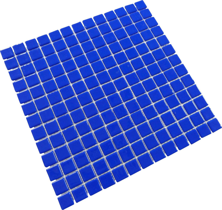 Azul Marino Blue 7/8'' x 7/8'' Glossy Glass Pool Tile Universal Glass Designs