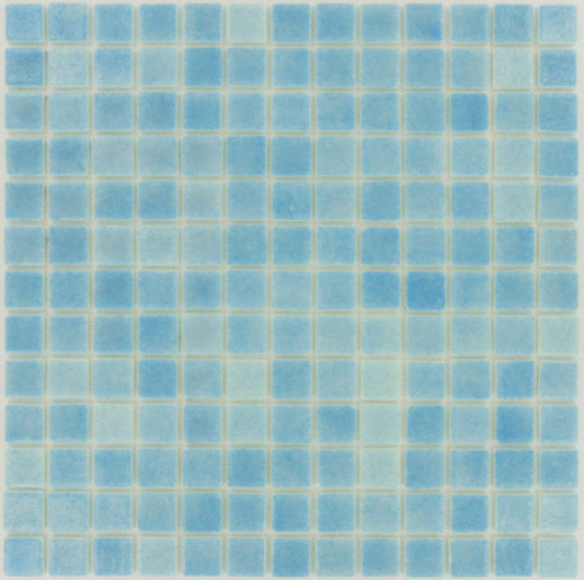 Azul Celeste Blue 7/8'' x 7/8'' Glossy Glass Pool Tile Universal Glass Designs