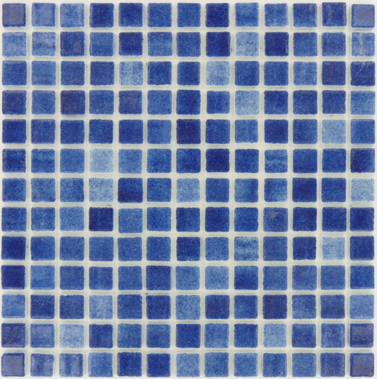 Azul Anti Slip Blue 7/8'' x 7/8'' Matte Glass Pool Tile Universal Glass Designs