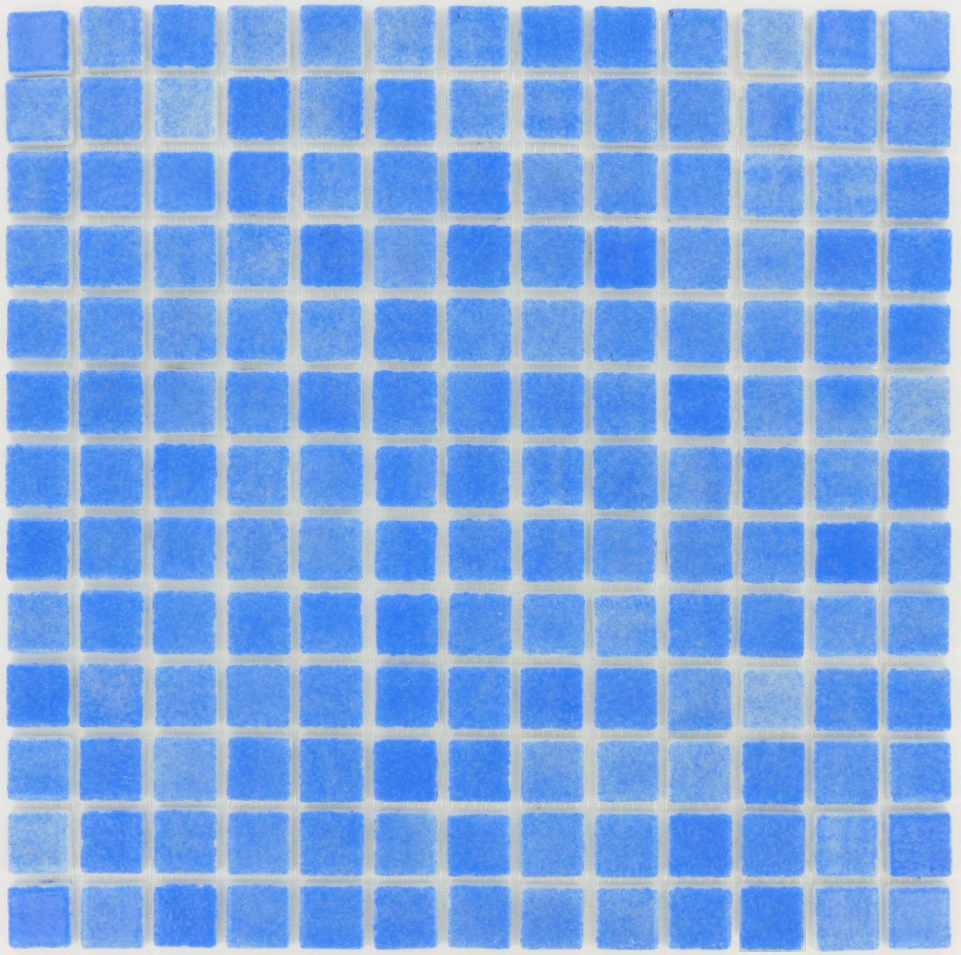 Azul Claro Anti Slip Blue 7/8'' x 7/8'' Matte Glass Pool Tile Universal Glass Designs