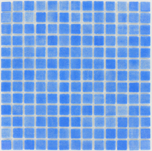 Azul Claro Anti Slip Blue 7/8'' x 7/8'' Matte Glass Pool Tile Universal Glass Designs