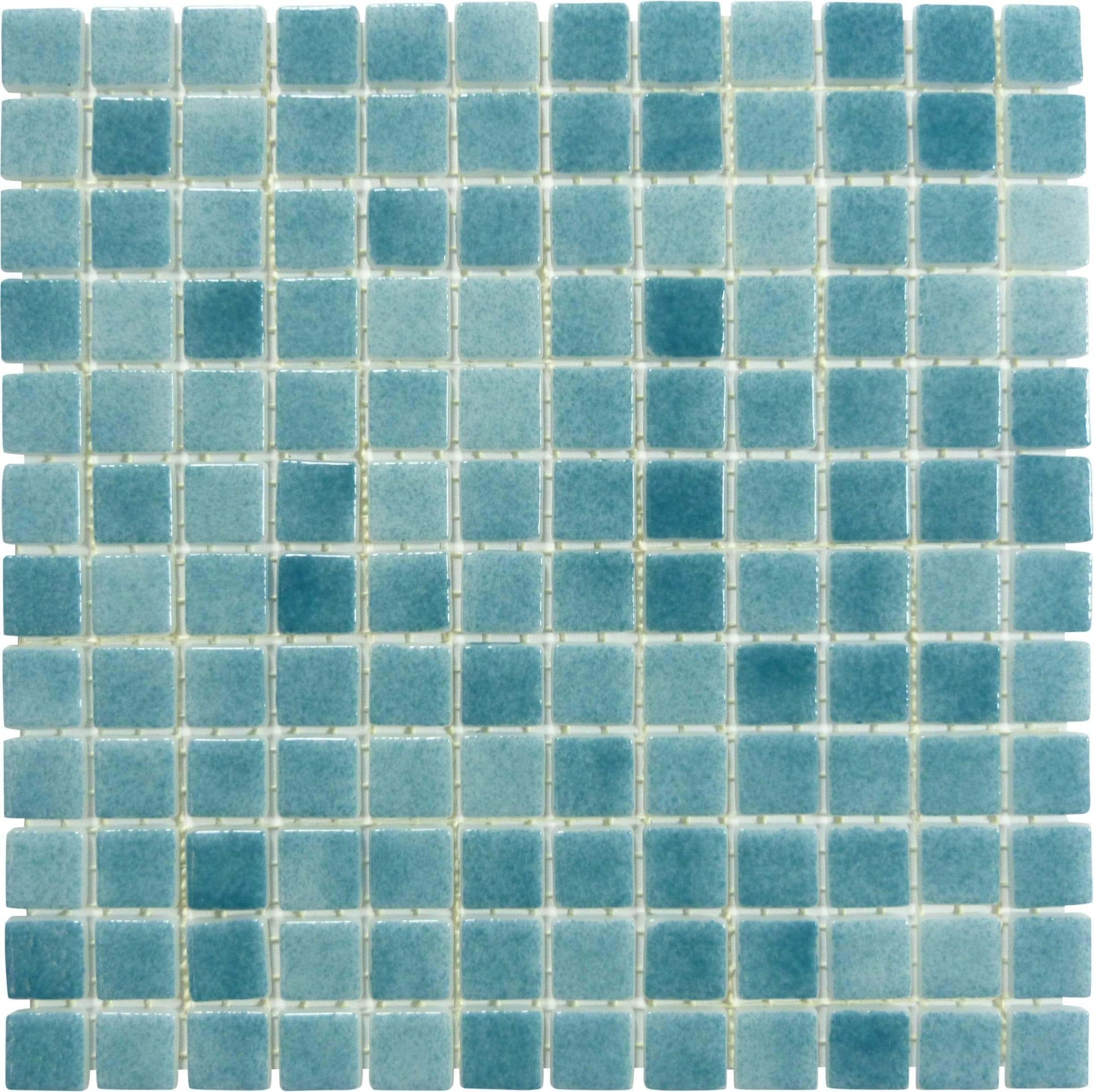 Verde Turquesa Green 7/8'' x 7/8'' Glossy Glass Pool Tile Universal Glass Designs