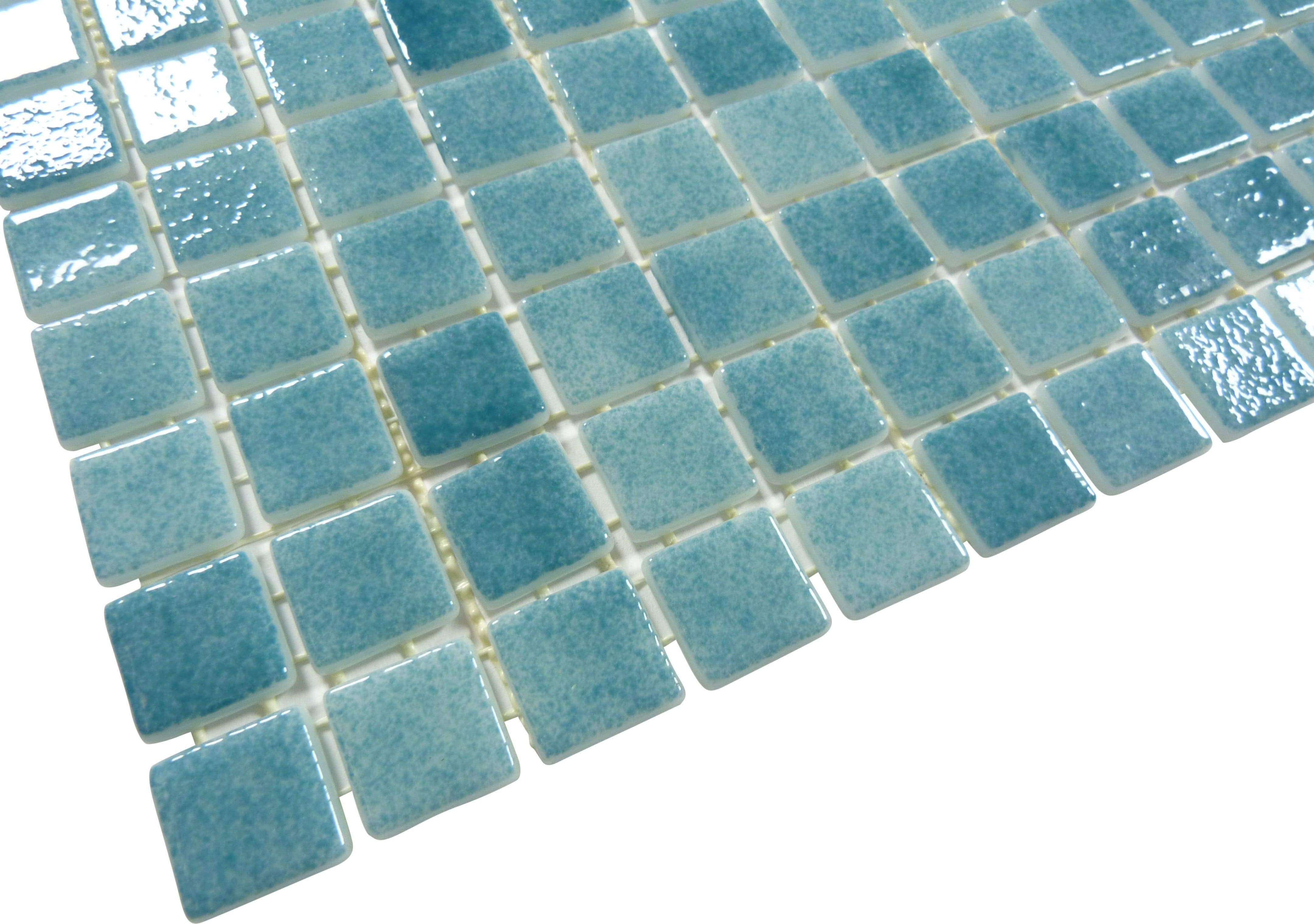 Verde Turquesa Green 7/8'' x 7/8'' Glossy Glass Pool Tile Universal Glass Designs