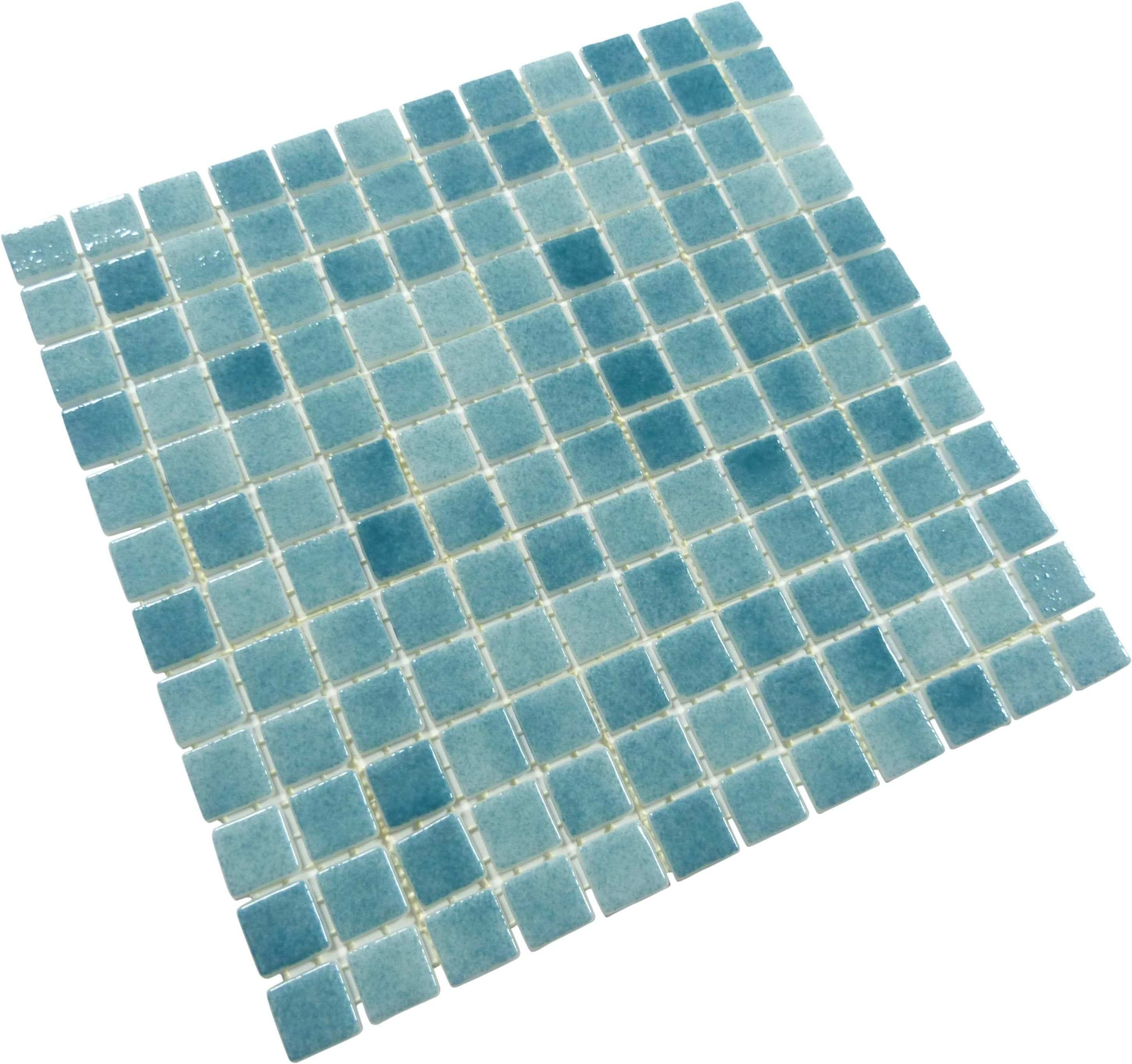 Verde Turquesa Green 7/8'' x 7/8'' Glossy Glass Pool Tile Universal Glass Designs