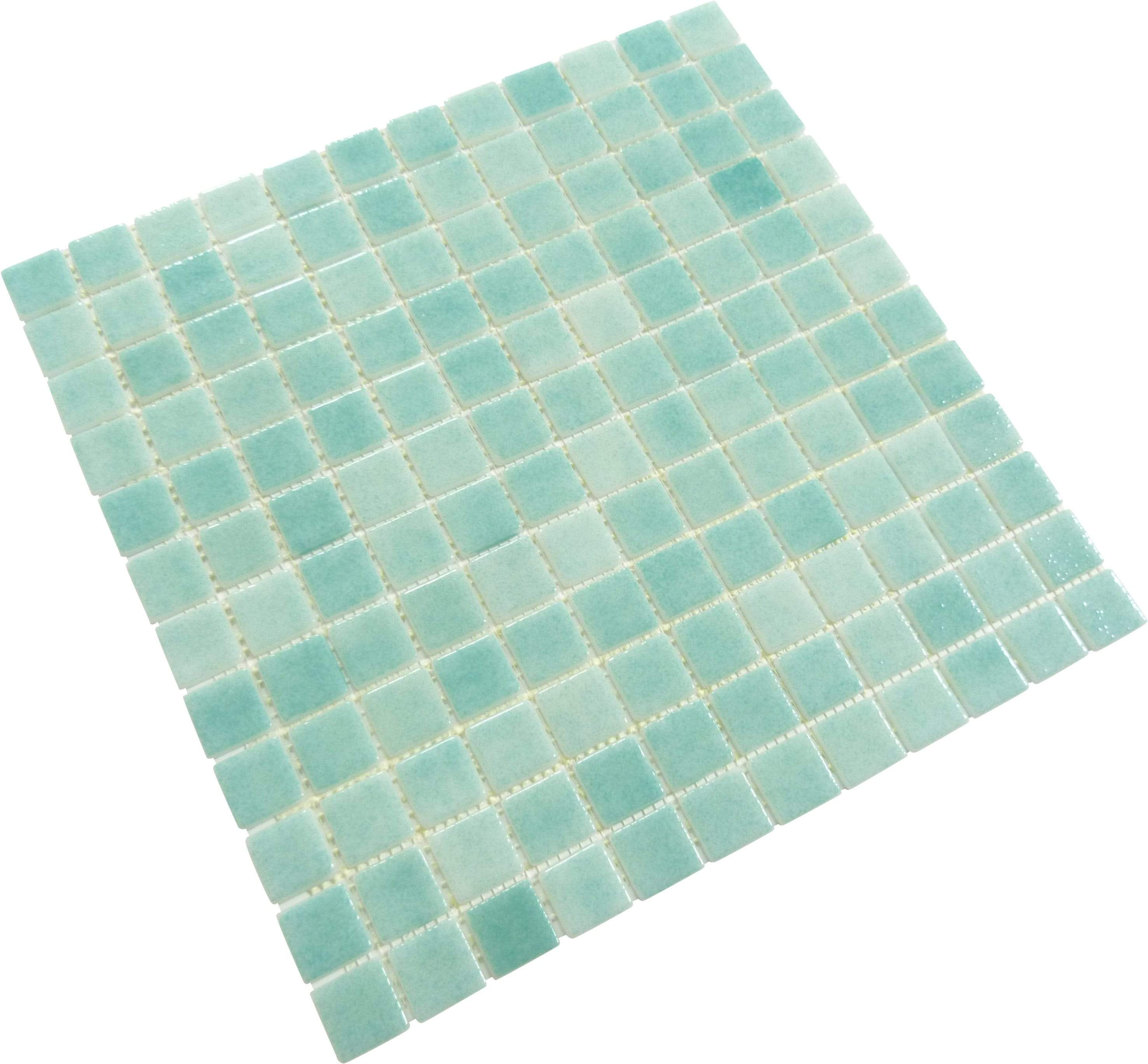 Verde Caribe Green 7/8'' x 7/8'' Glossy Glass Pool Tile Universal Glass Designs