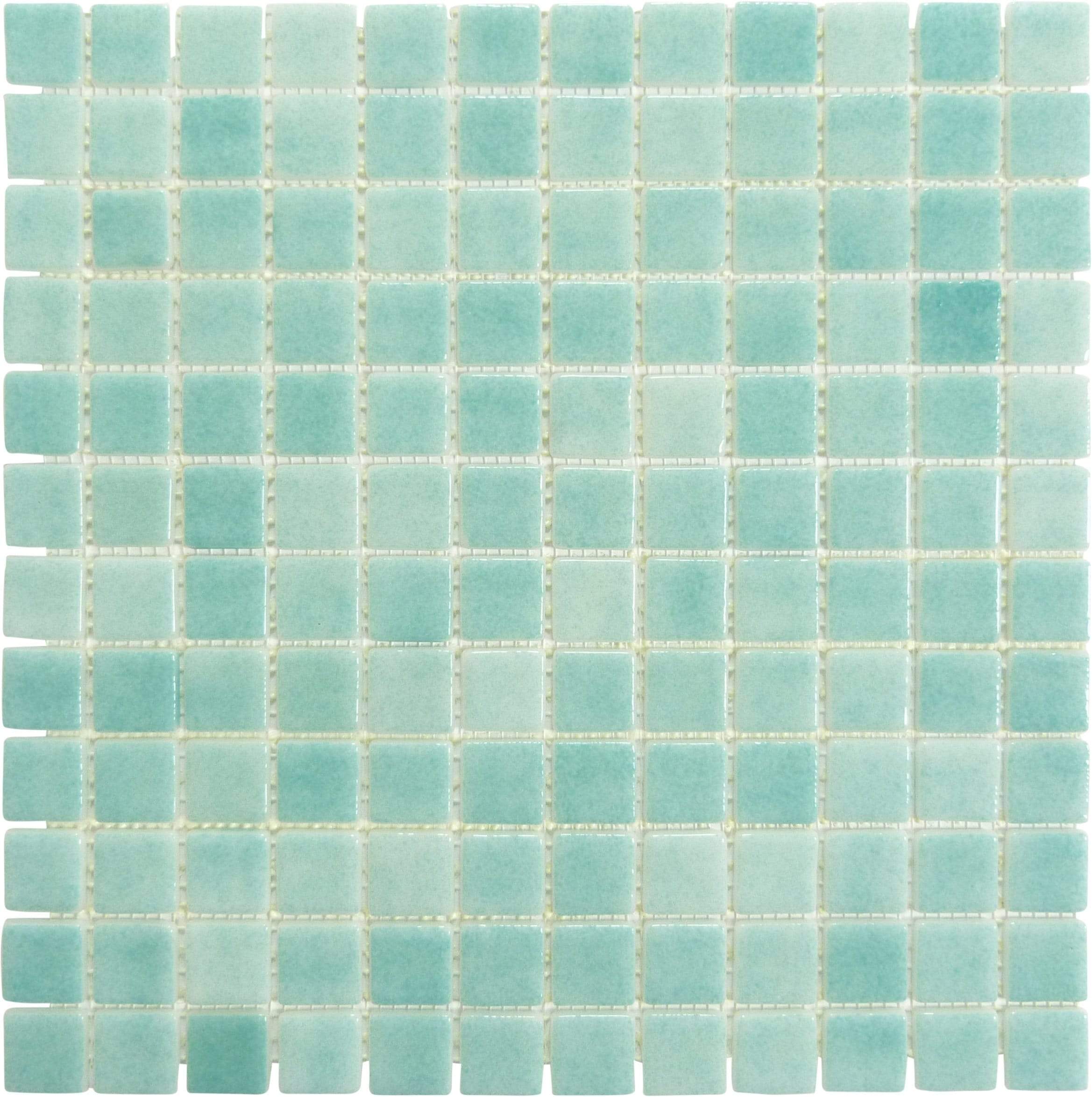 Verde Caribe Green 7/8'' x 7/8'' Glossy Glass Pool Tile Universal Glass Designs