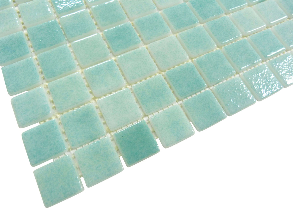 Verde Caribe Green 7/8'' x 7/8'' Glossy Glass Pool Tile Universal Glass Designs