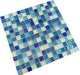 Neptune Blue Blend Square Glossy and Iridescent Glass Tile Universal Glass Designs