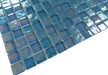 Neptune Turquoise Square Glossy and Iridescent Glass Tile Universal Glass Designs