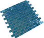 Neptune Turquoise Uniform Brick Glossy and Iridescent Glass Tile Universal Glass Designs