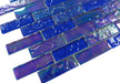 Pacific Dark Blue Uniform Brick Glossy and Iridescent Glass Tile Universal Glass Designs
