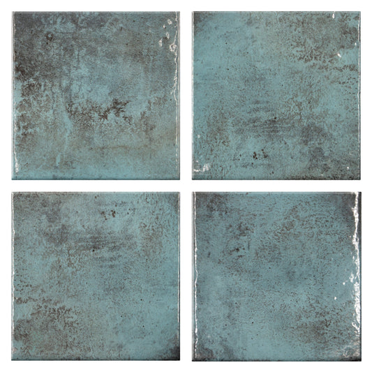 Tiffany Green 6x6 Glossy Porcelain Tile Universal Glass Designs