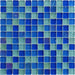 Bahama Nassau Blue 1" x 1" Glossy and Iridescent Glass Pool Tile Universal Glass Designs