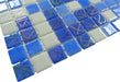 Costa Calida Blue 1" x 1" Glossy and Iridescent Glass Pool Tile Universal Glass Designs