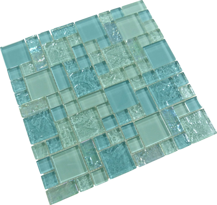 Inagua Unique Shapes Glossy and Iridescent Glass Tile Universal Glass Designs